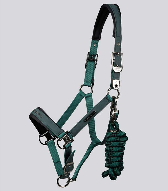 Hovedbilde PE Duco Padded Head Collar with Lead Rope Green
