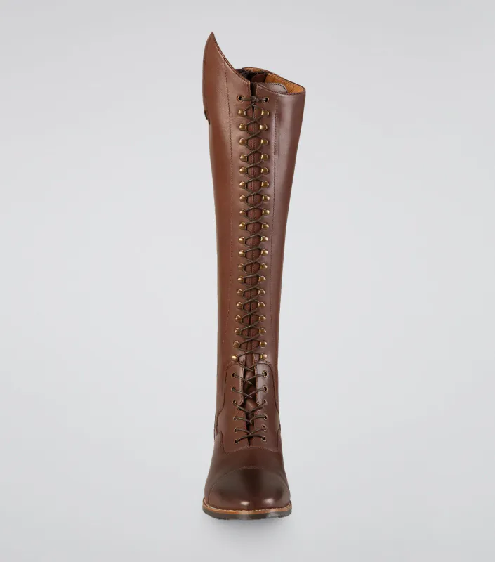 PE Womens Lace Front Tall Leather Riding Boot
